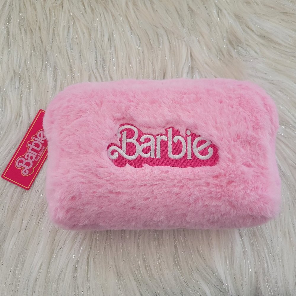 Barbie Fuzzy Pink Cosmetic Bag